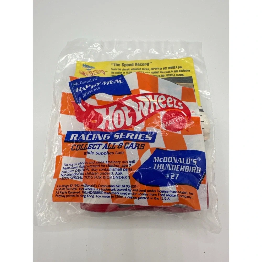 1993 McDonald's Hot‎ Wheels Thunderbird #27 Sealed Racing Series Happy Meal